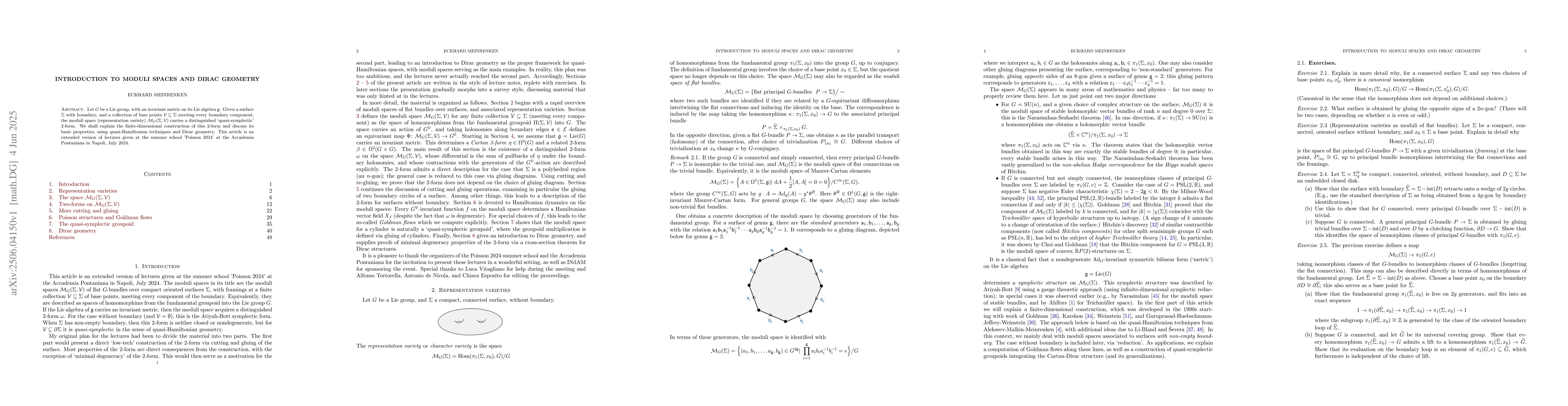 Thumbnail for Introduction to moduli spaces and Dirac geometry