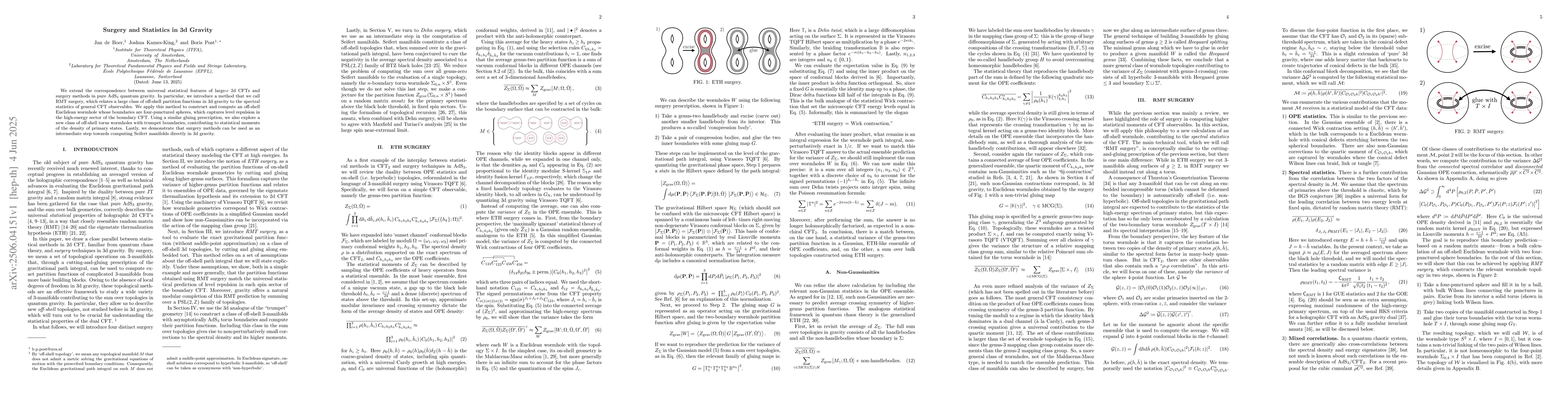 Thumbnail for Surgery and statistics in 3d gravity
