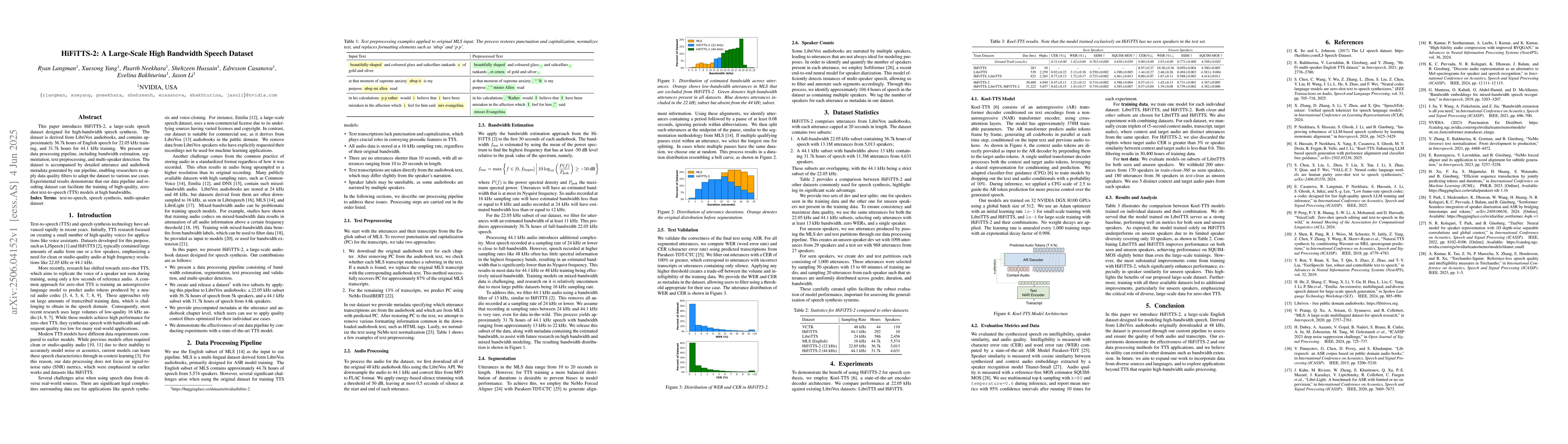 Thumbnail for HiFiTTS-2: A Large-Scale High Bandwidth Speech Dataset