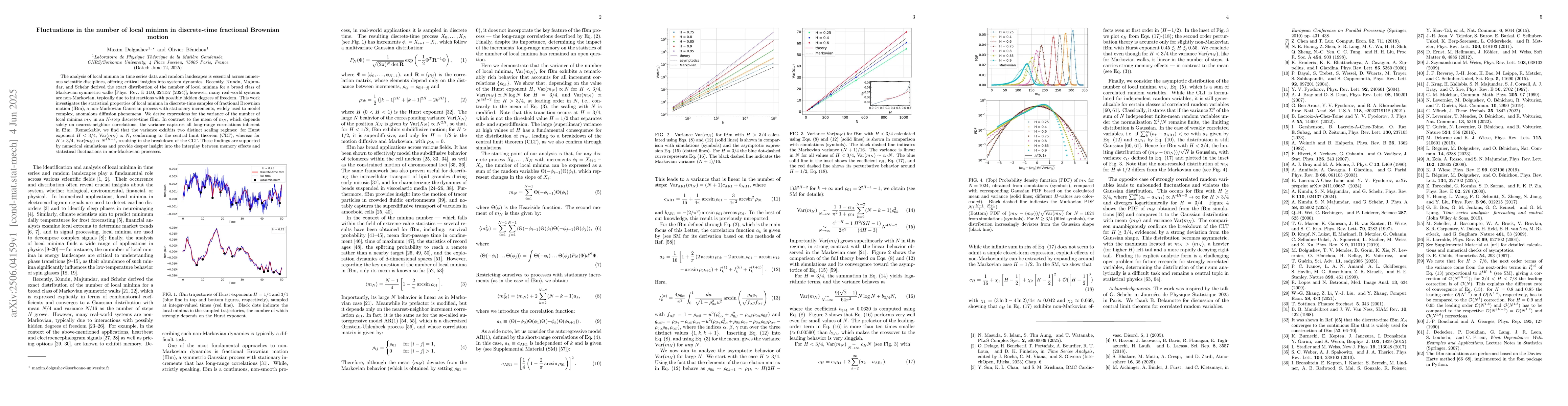 Thumbnail for Fluctuations in the number of local minima in discrete-time fractional
  Brownian motion