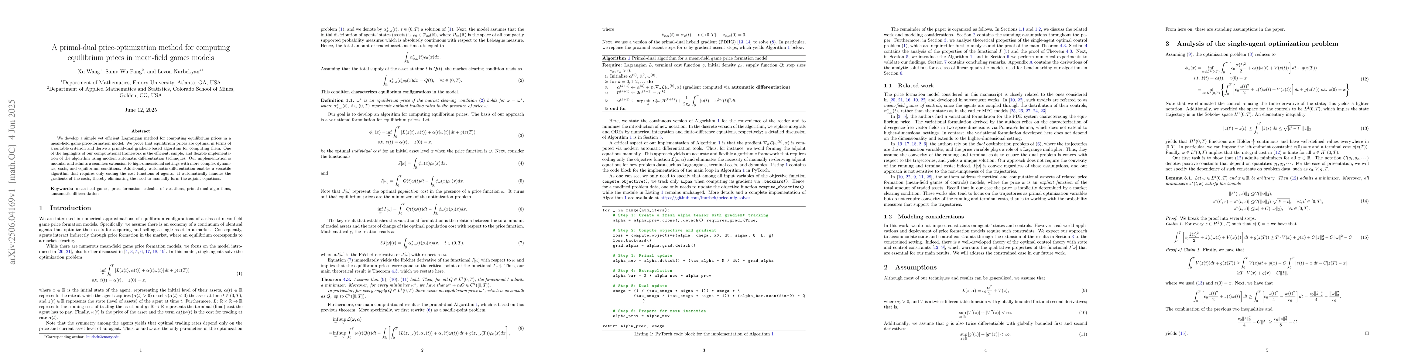 Thumbnail for A primal-dual price-optimization method for computing equilibrium prices
  in mean-field games models