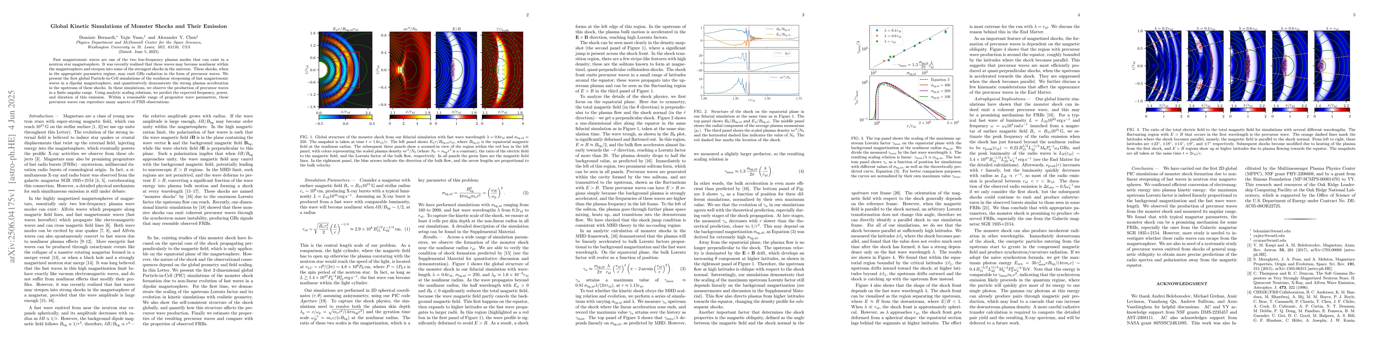 Thumbnail for Global Kinetic Simulations of Monster Shocks and Their Emission