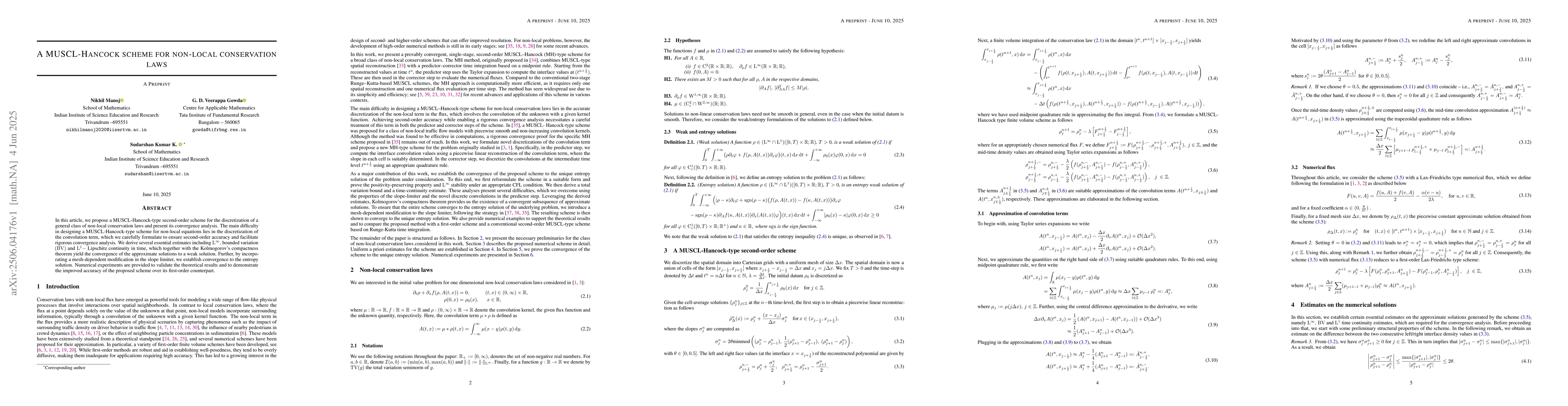 Thumbnail for A MUSCL-Hancock scheme for non-local conservation laws
