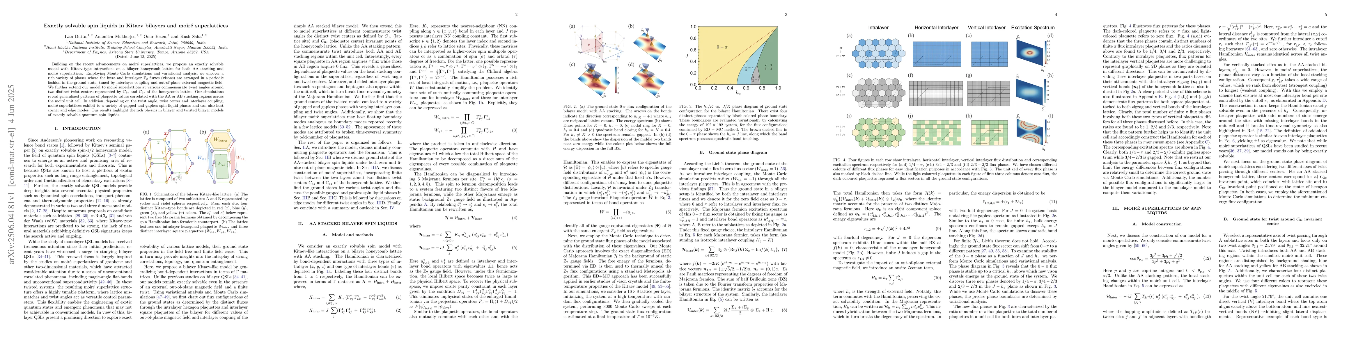 Thumbnail for Exactly solvable spin liquids in Kitaev bilayers and moiré
  superlattices