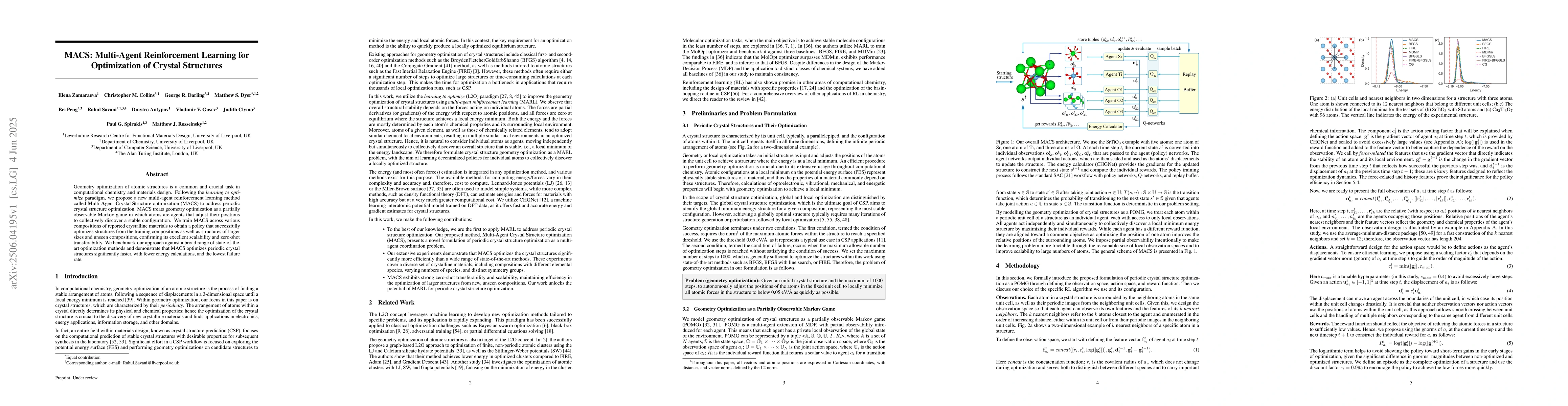 Thumbnail for MACS: Multi-Agent Reinforcement Learning for Optimization of Crystal
  Structures