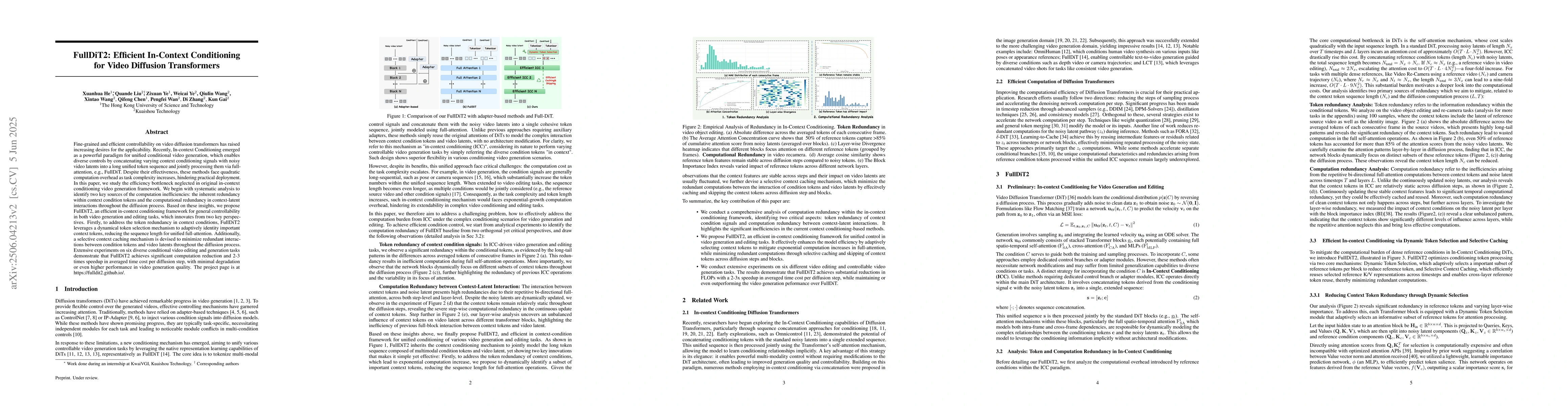 Thumbnail for FullDiT2: Efficient In-Context Conditioning for Video Diffusion
  Transformers