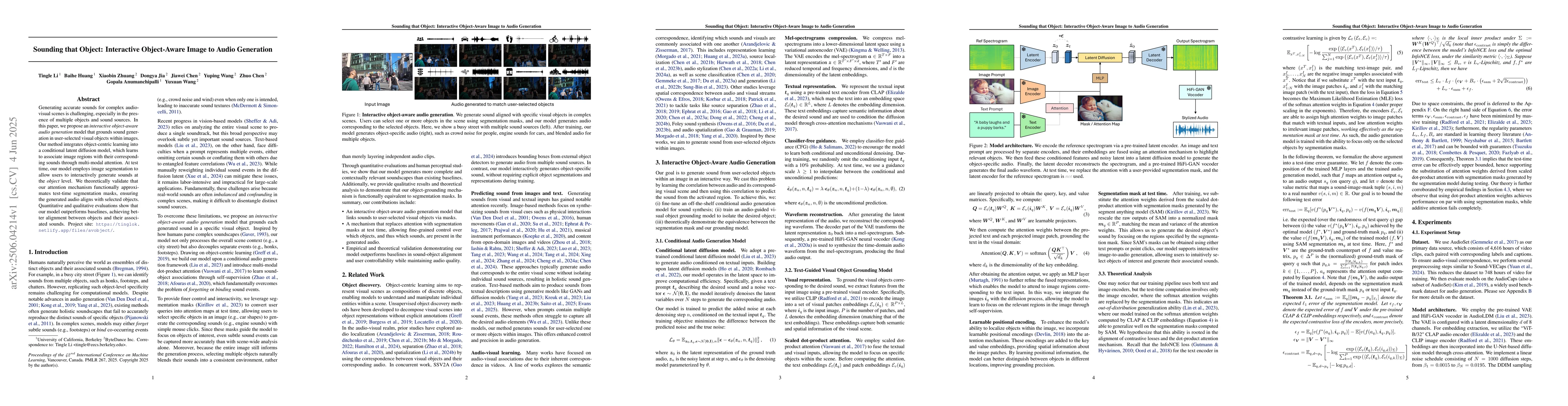 Thumbnail for Sounding that Object: Interactive Object-Aware Image to Audio Generation