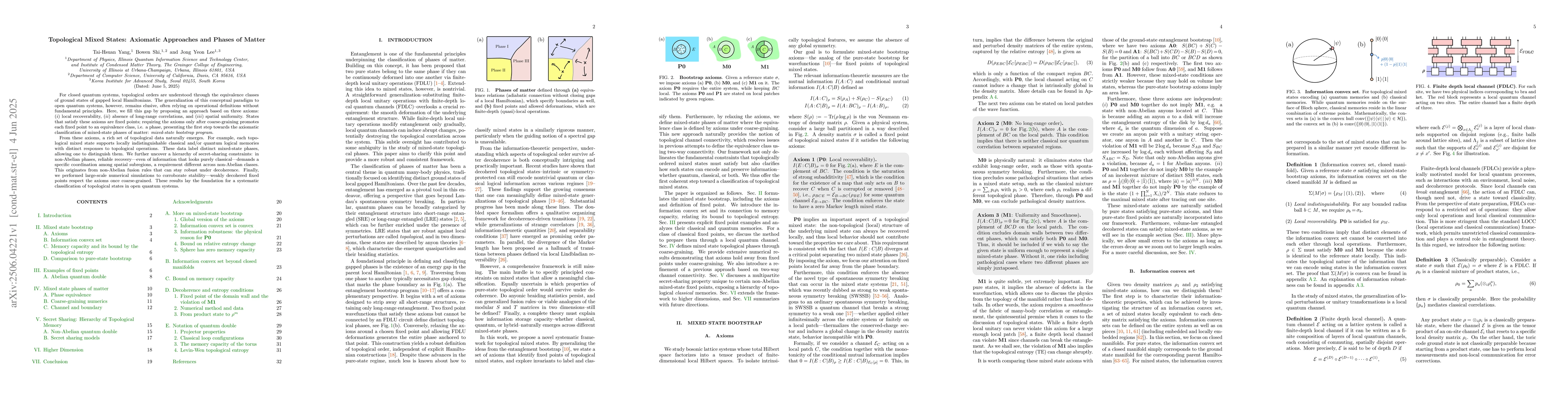 Thumbnail for Topological Mixed States: Axiomatic Approaches and Phases of Matter