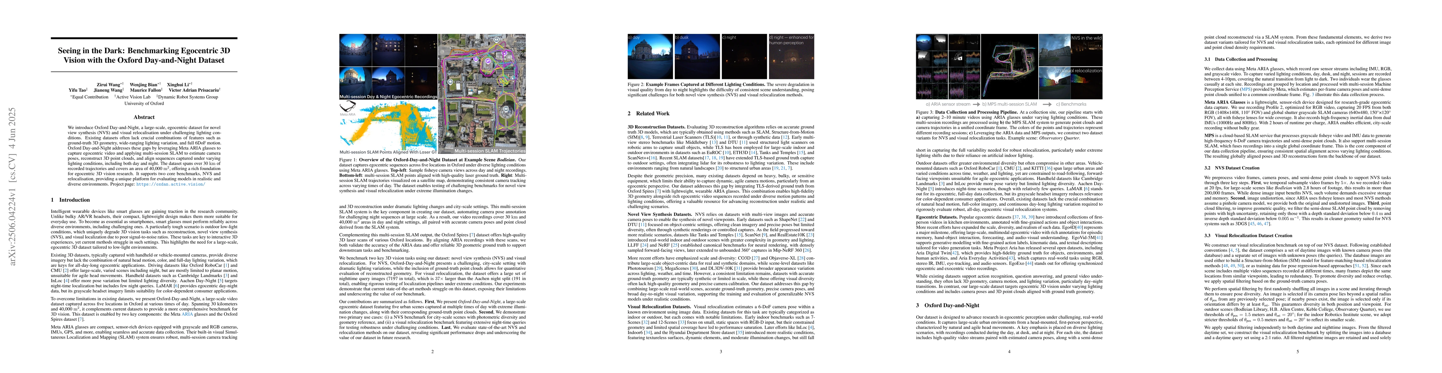 Thumbnail for Seeing in the Dark: Benchmarking Egocentric 3D Vision with the Oxford
  Day-and-Night Dataset