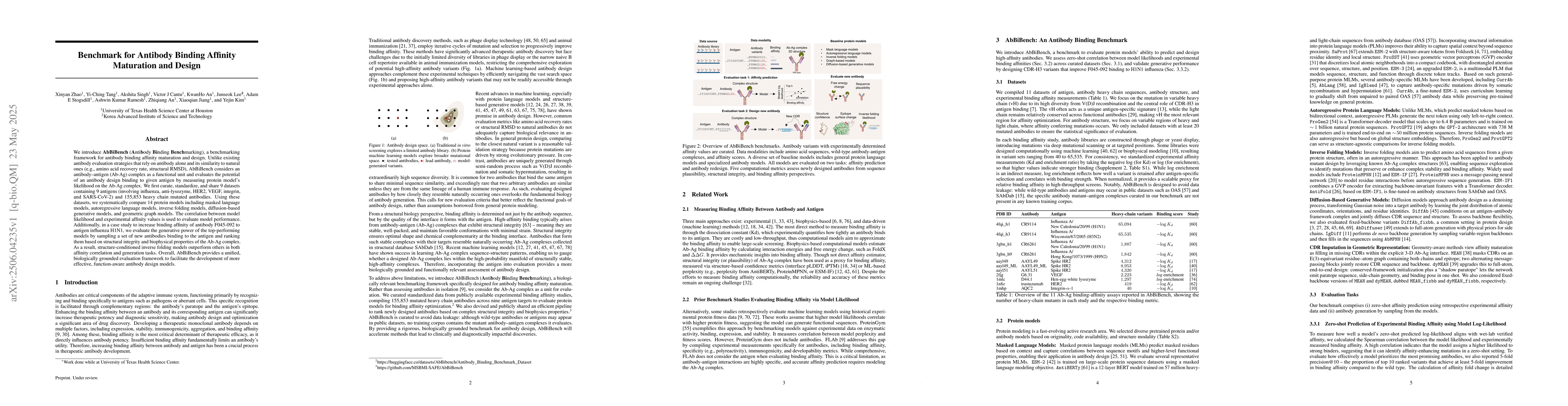 Thumbnail for Benchmark for Antibody Binding Affinity Maturation and Design
