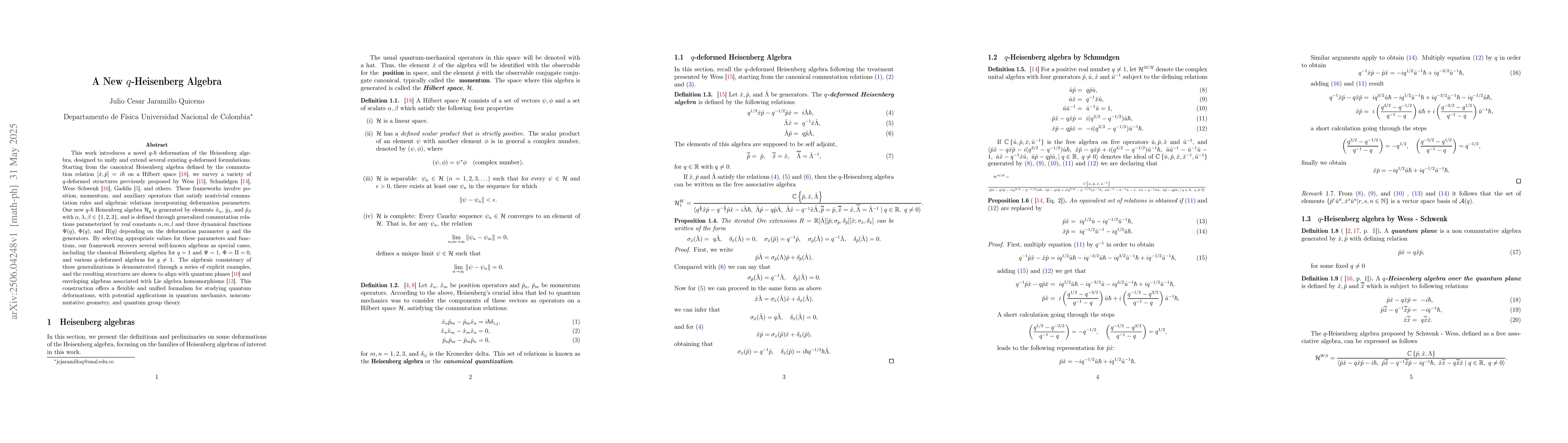 Thumbnail for A New $q$-Heisenberg Algebra