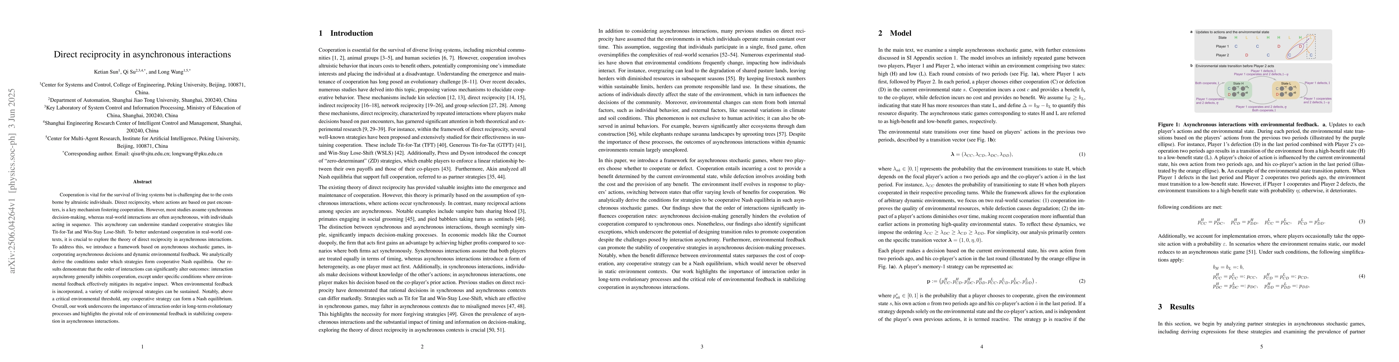 Thumbnail for Direct reciprocity in asynchronous interactions