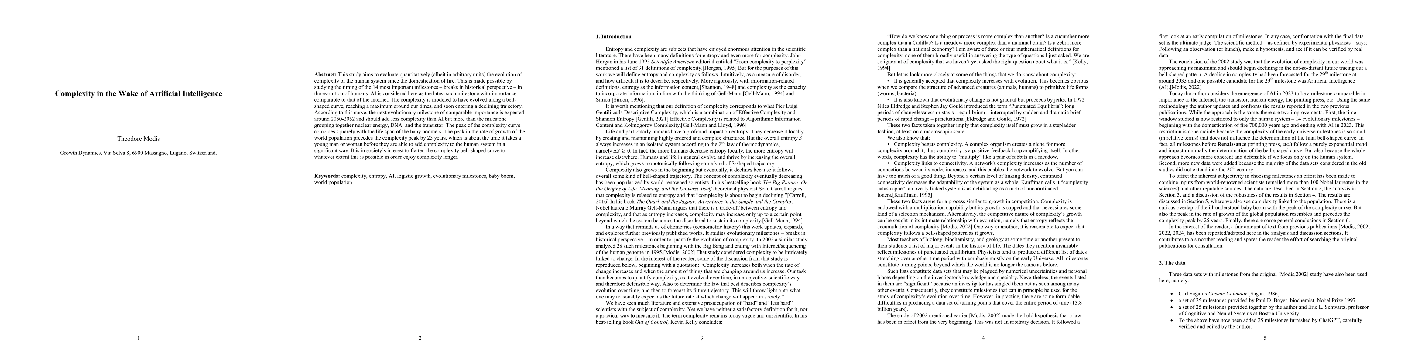 Thumbnail for Complexity in the Wake of Artificial Intelligence