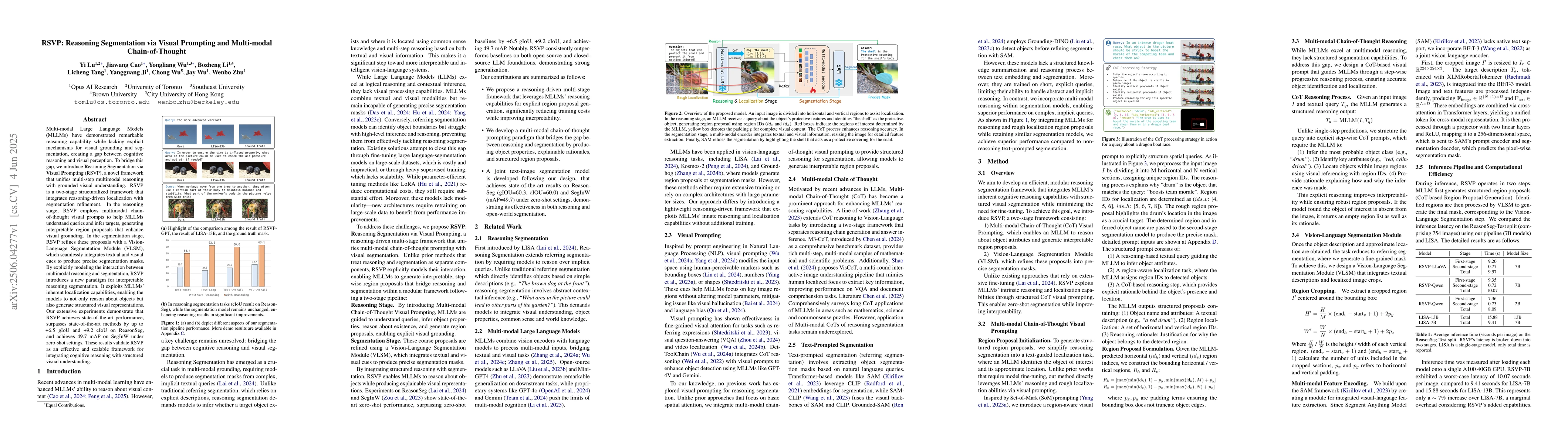 Thumbnail for RSVP: Reasoning Segmentation via Visual Prompting and Multi-modal
  Chain-of-Thought