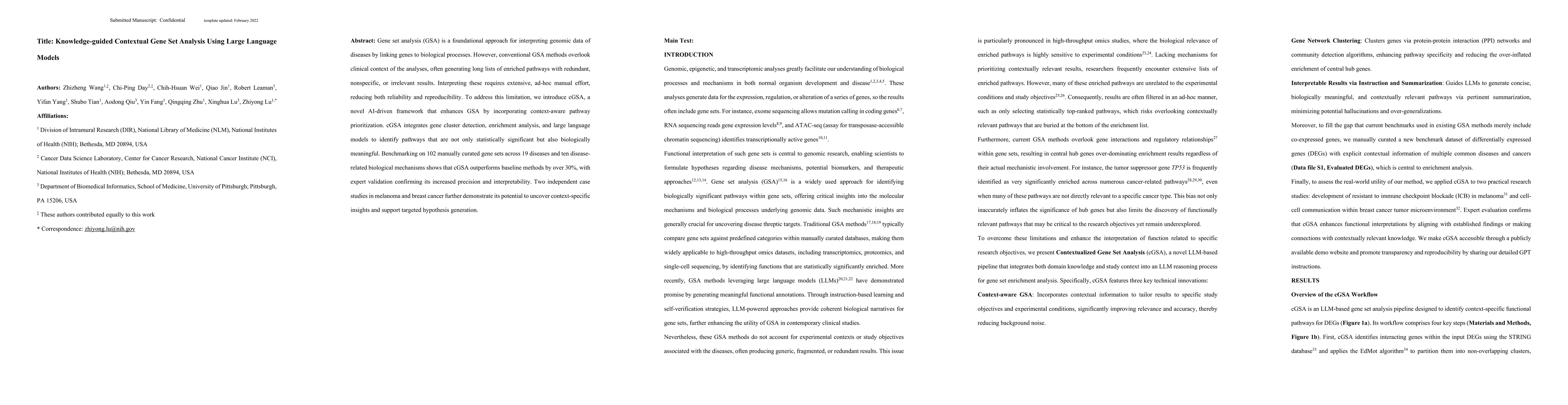 Thumbnail for Knowledge-guided Contextual Gene Set Analysis Using Large Language
  Models