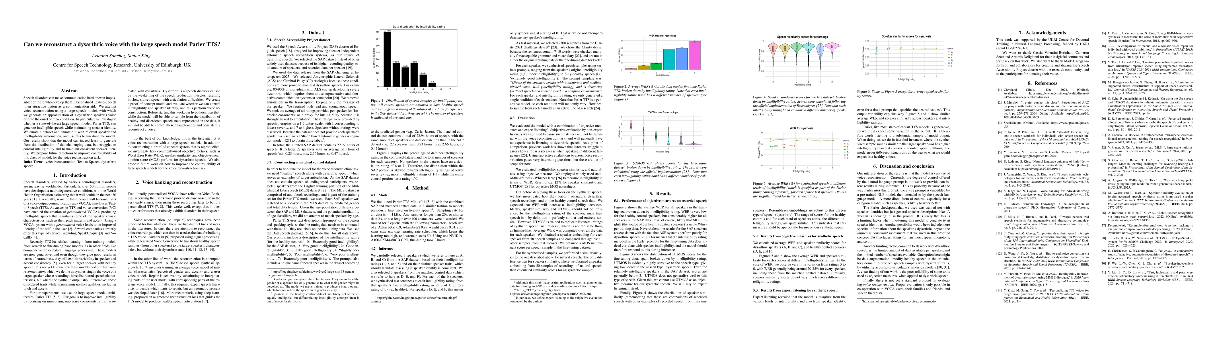 Thumbnail for Can we reconstruct a dysarthric voice with the large speech model Parler
  TTS?