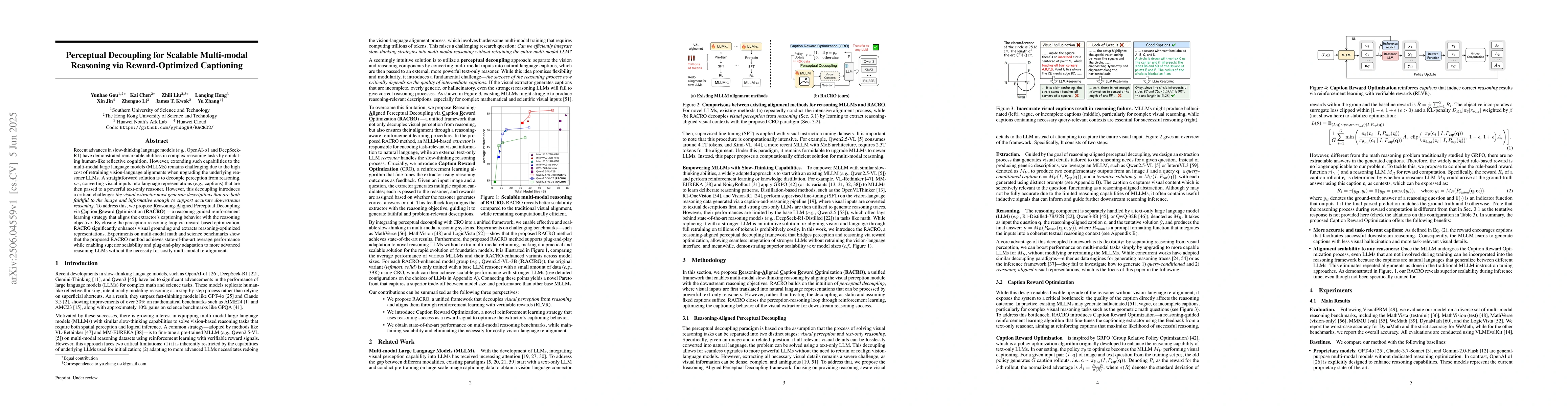 Thumbnail for Perceptual Decoupling for Scalable Multi-modal Reasoning via
  Reward-Optimized Captioning
