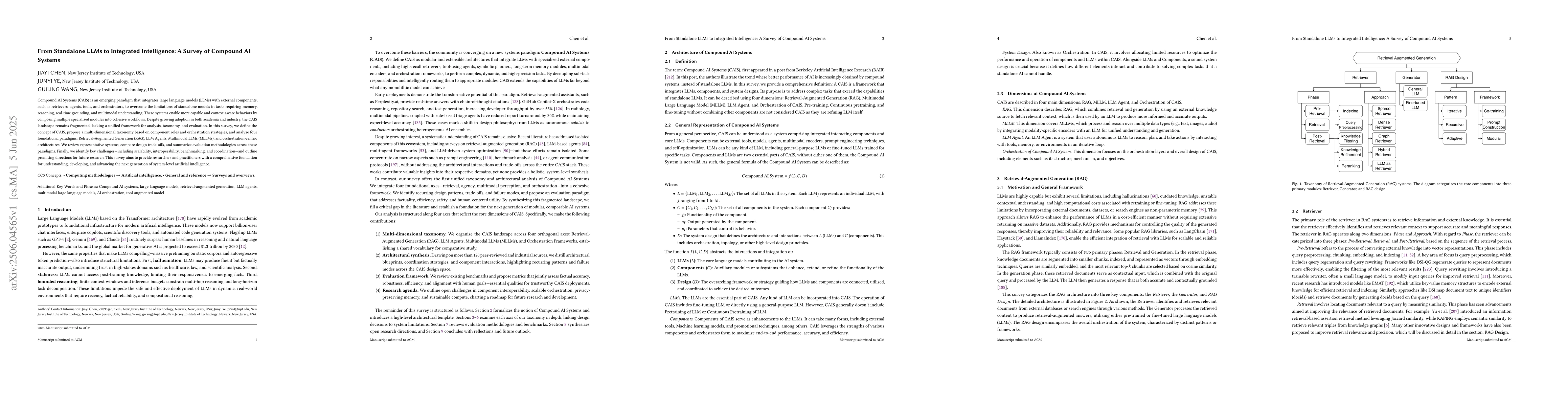 Thumbnail for From Standalone LLMs to Integrated Intelligence: A Survey of Compound Al
  Systems