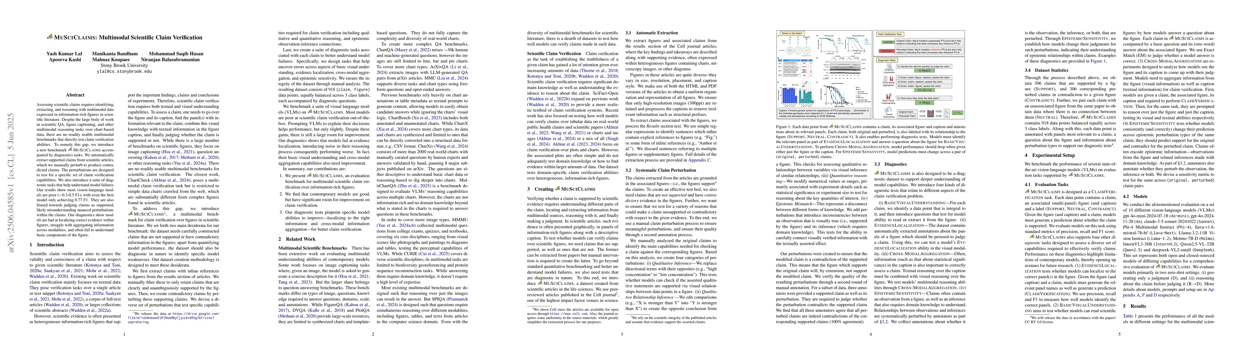 Thumbnail for MuSciClaims: Multimodal Scientific Claim Verification