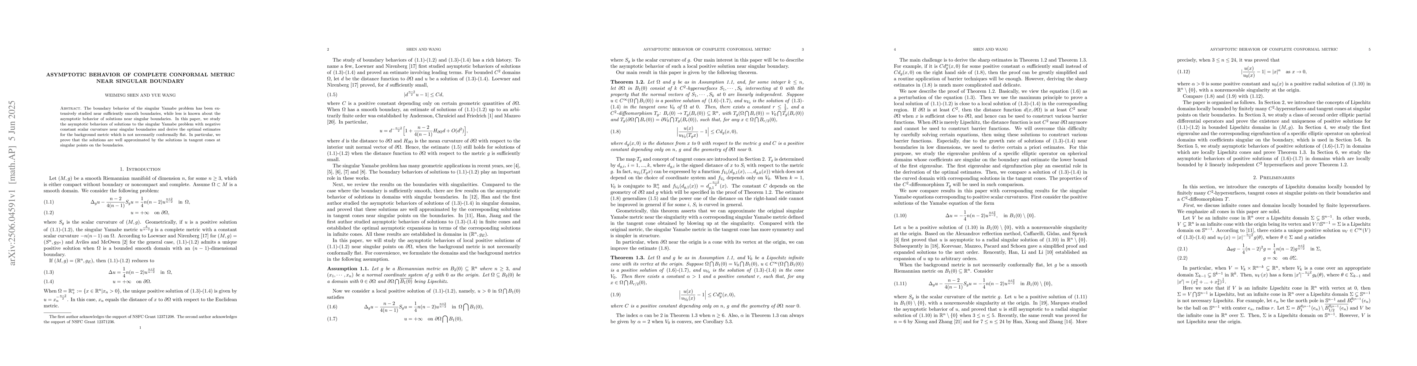 Thumbnail for Asymptotic behavior of complete conformal metric near singular boundary