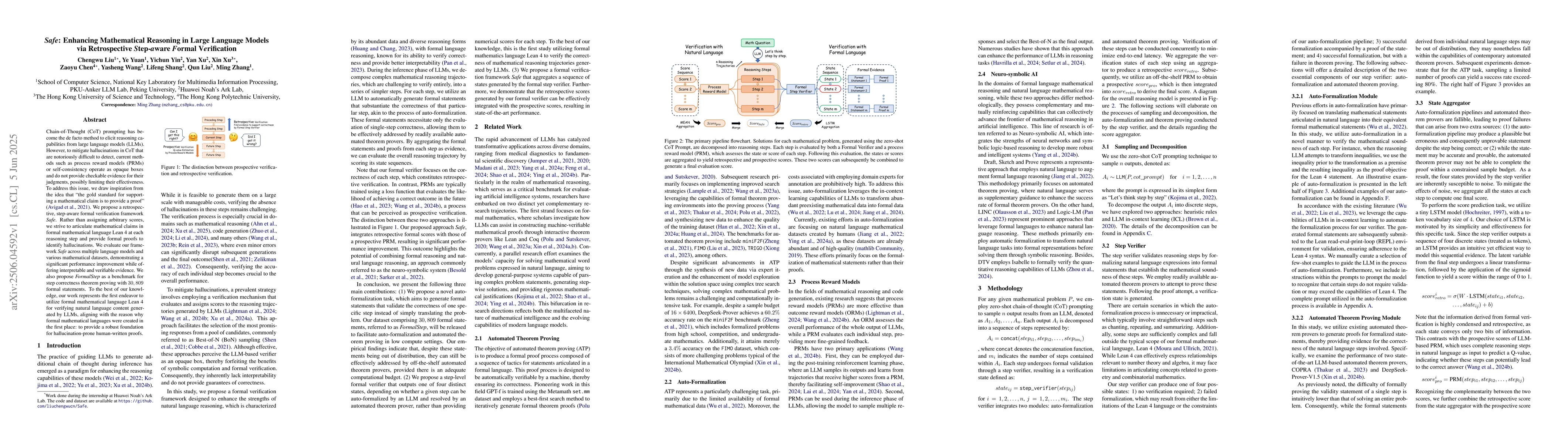 Thumbnail for Safe: Enhancing Mathematical Reasoning in Large Language Models via
  Retrospective Step-aware Formal Verification
