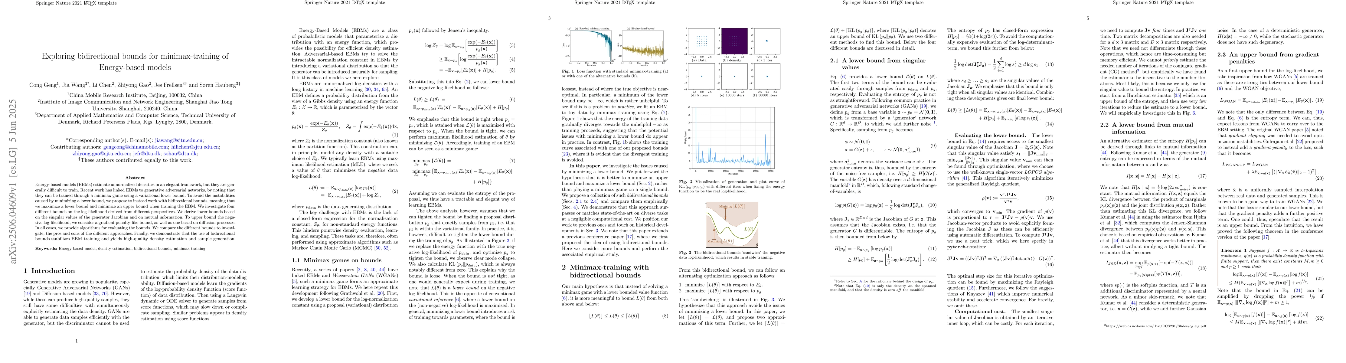 Thumbnail for Exploring bidirectional bounds for minimax-training of Energy-based
  models