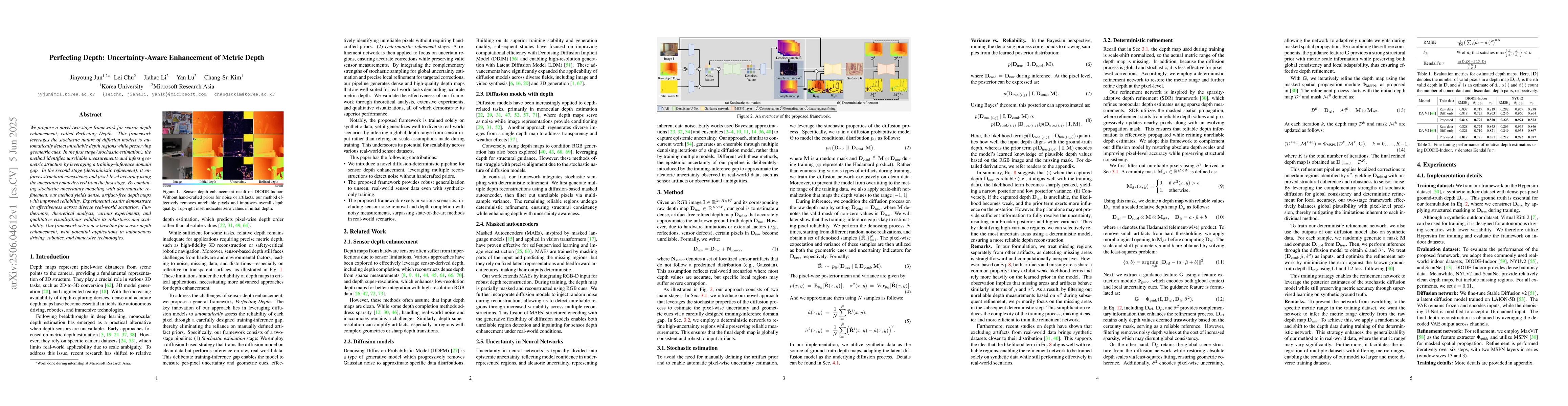Thumbnail for Perfecting Depth: Uncertainty-Aware Enhancement of Metric Depth