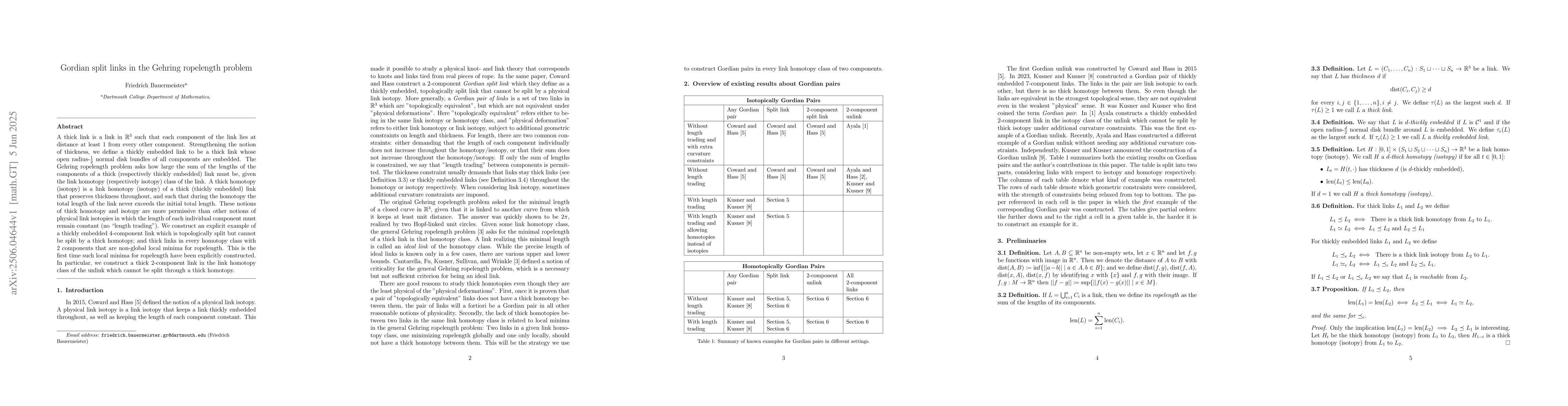 Thumbnail for Gordian split links in the Gehring ropelength problem