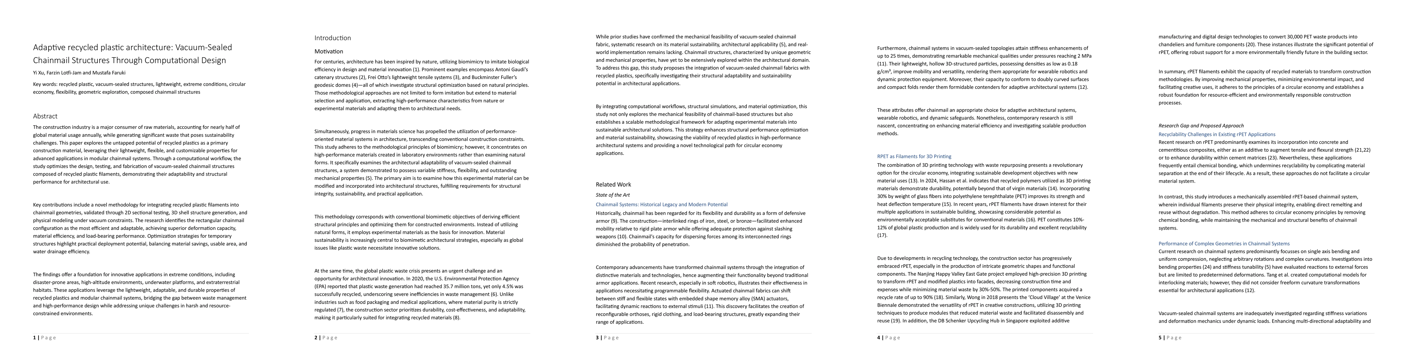 Thumbnail for Adaptive recycled plastic architecture: Vacuum-Sealed Chainmail
  Structures Through Computational Design