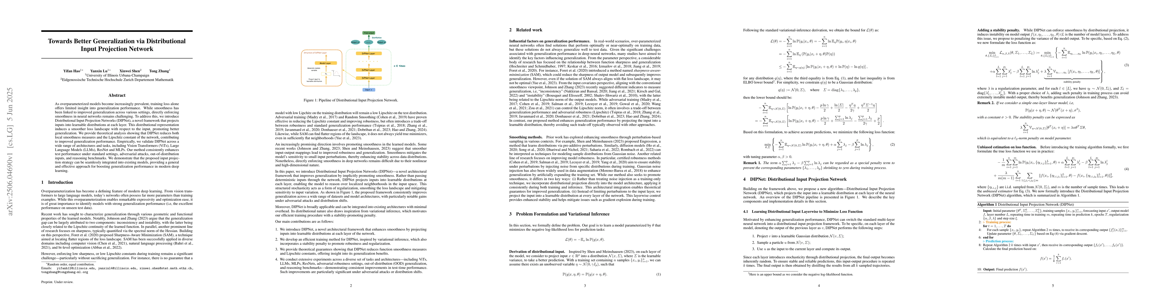 Thumbnail for Towards Better Generalization via Distributional Input Projection
  Network