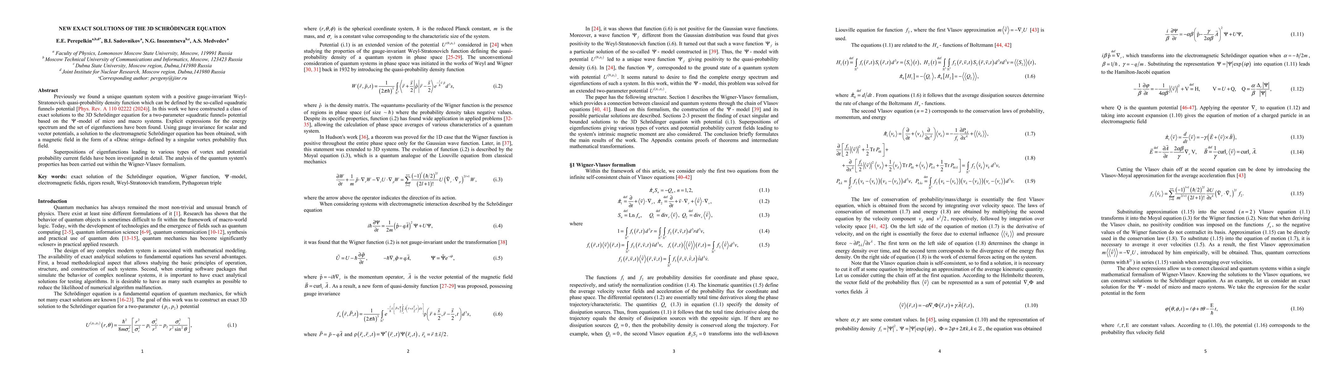 Thumbnail for New exact solutions of the 3D Schrödinger equation
