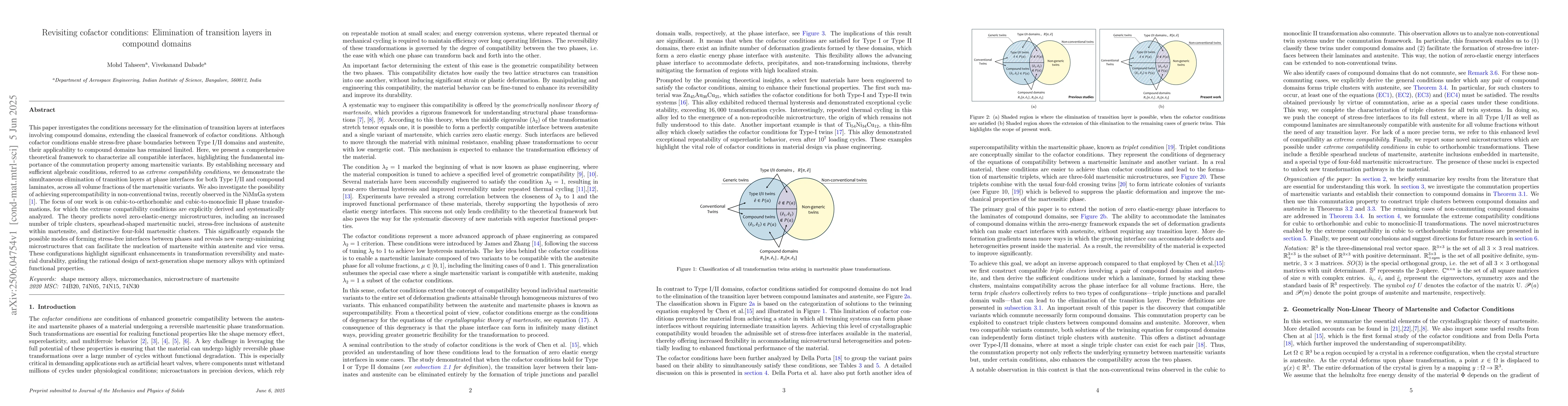 Thumbnail for Revisiting cofactor conditions: Elimination of transition layers in
  compound domains