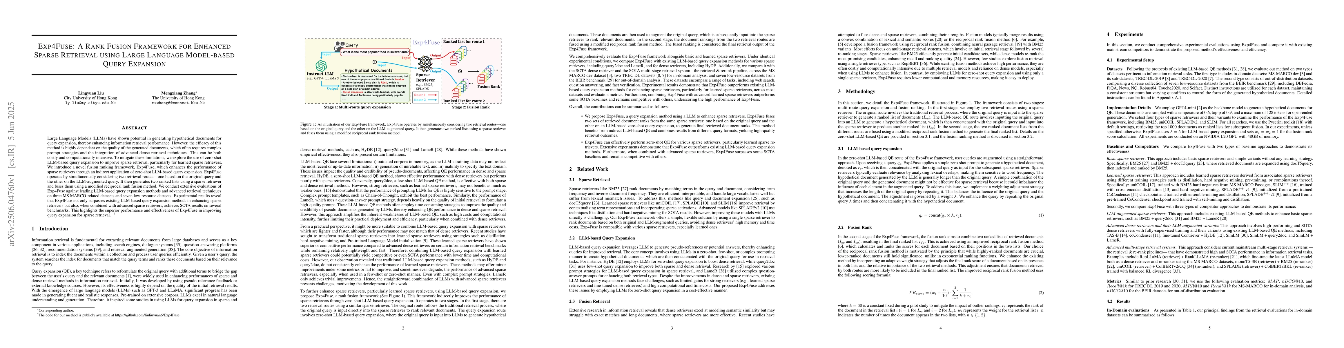 Thumbnail for Exp4Fuse: A Rank Fusion Framework for Enhanced Sparse Retrieval using
  Large Language Model-based Query Expansion
