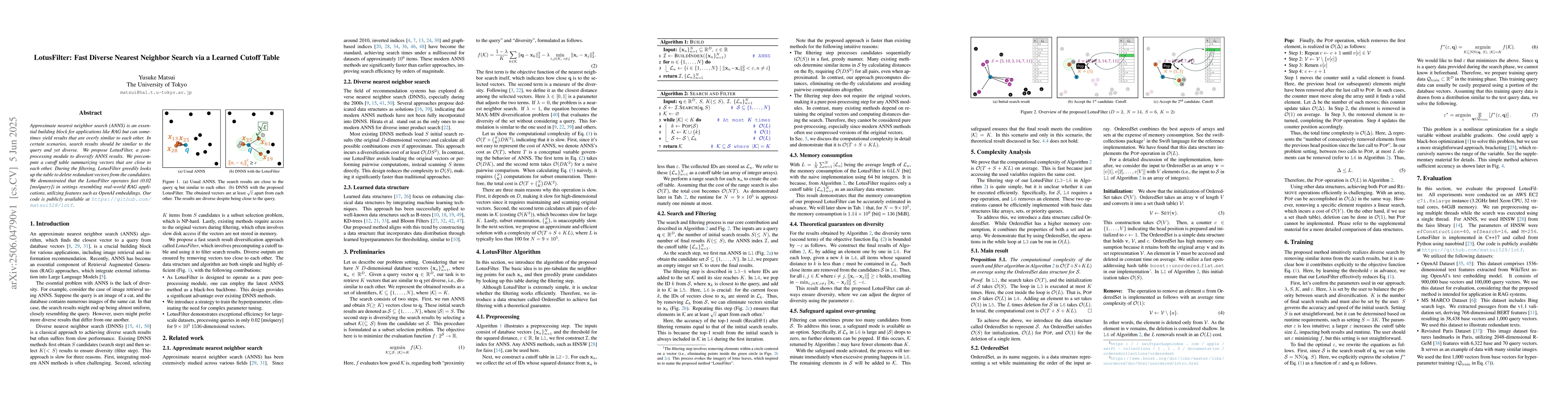 Thumbnail for LotusFilter: Fast Diverse Nearest Neighbor Search via a Learned Cutoff
  Table