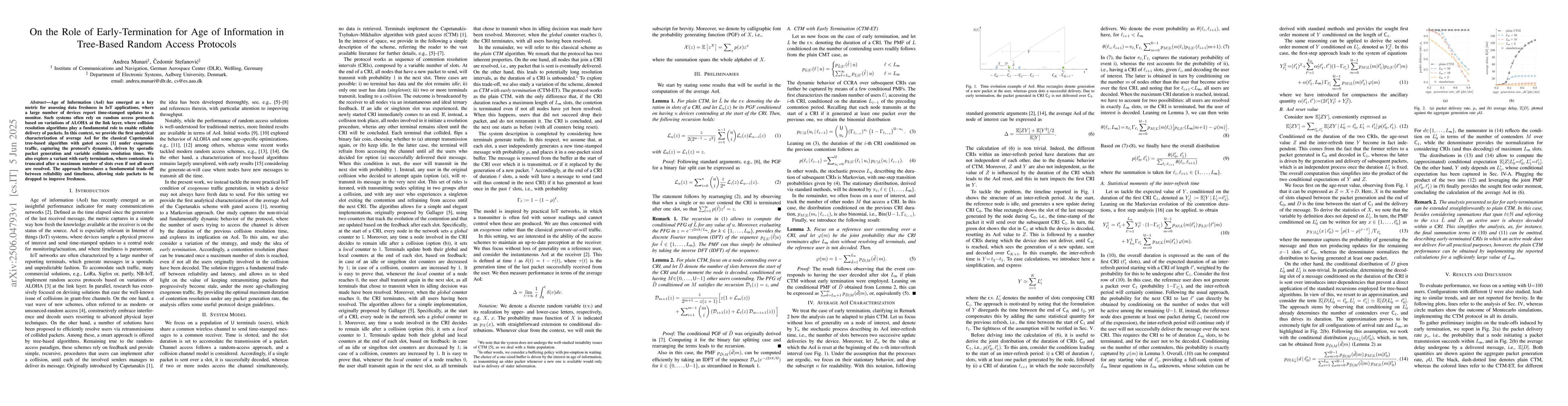 Thumbnail for On the Role of Early-Termination for Age of Information in Tree-Based
  Random Access Protocols