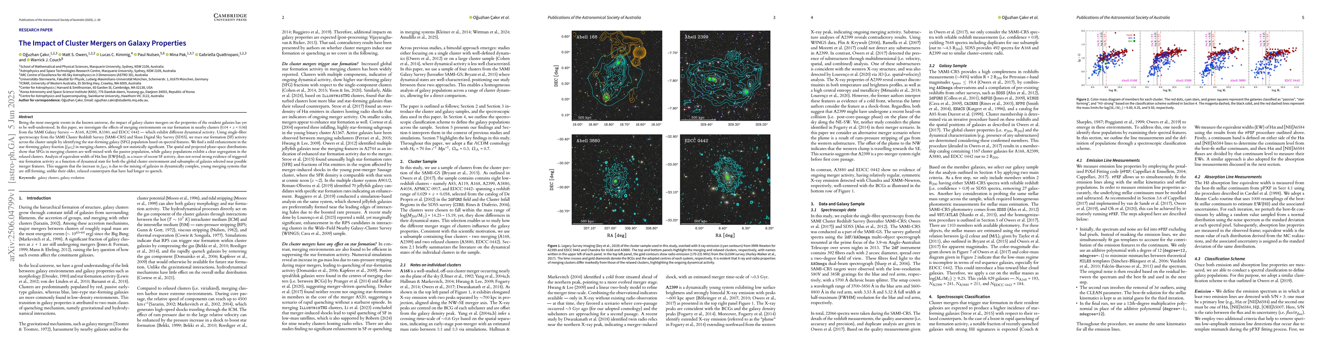 Thumbnail for The Impact of Cluster Mergers on Galaxy Properties