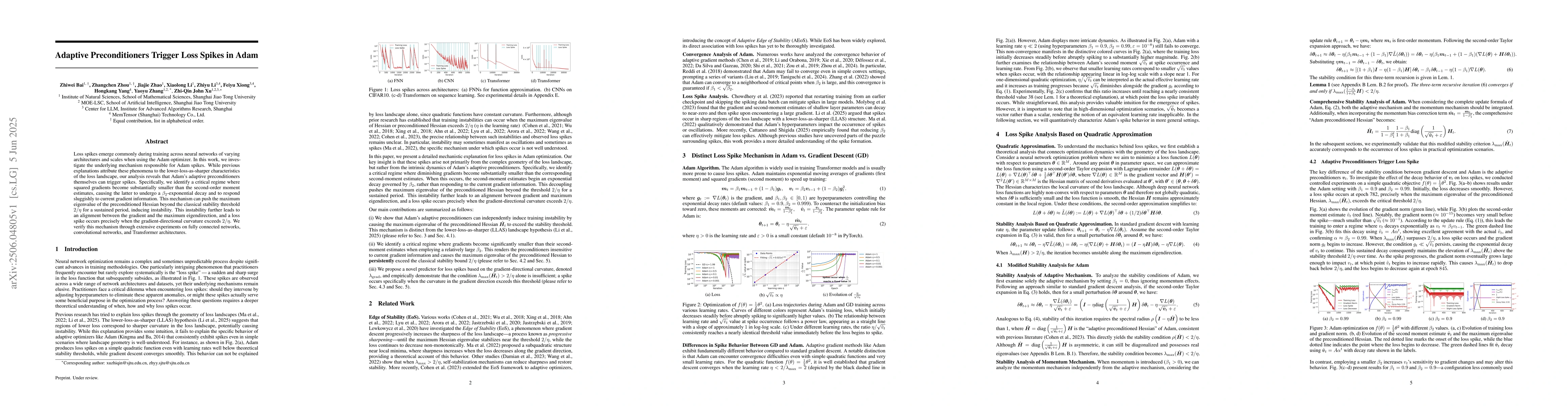 Thumbnail for Adaptive Preconditioners Trigger Loss Spikes in Adam
