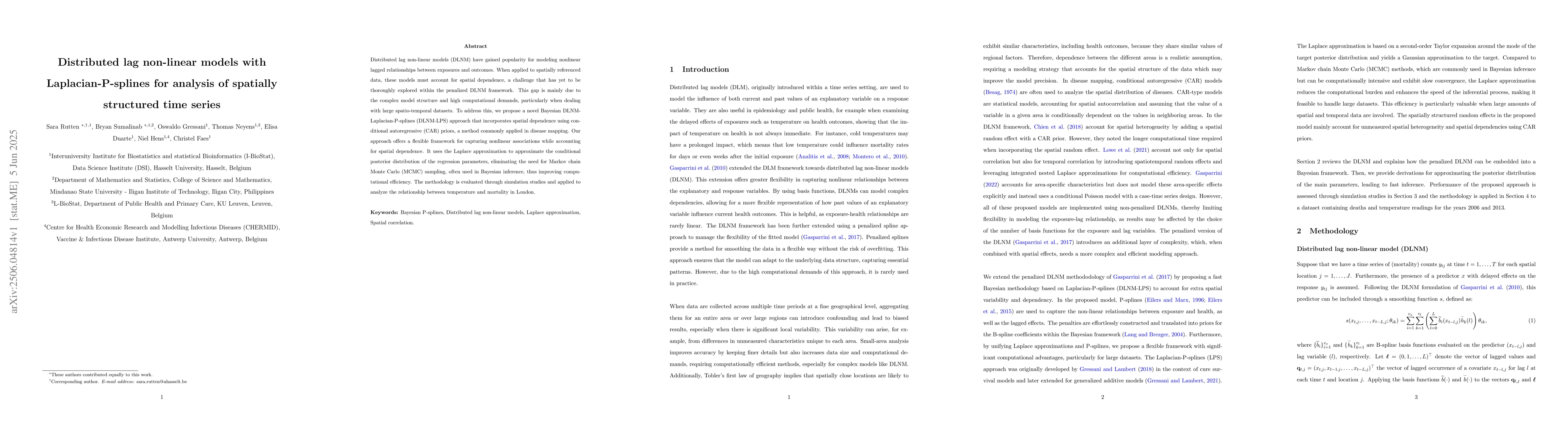 Thumbnail for Distributed lag non-linear models with Laplacian-P-splines for analysis
  of spatially structured time series
