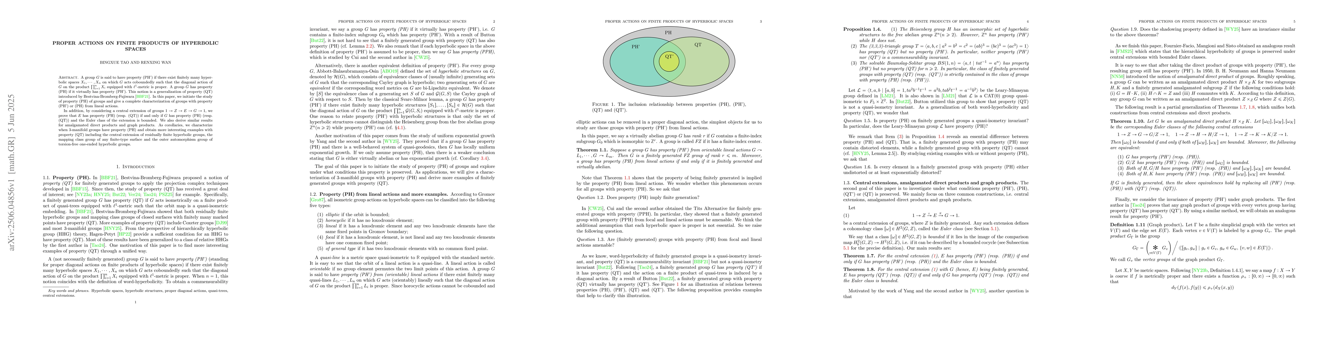 Thumbnail for Proper actions on finite products of hyperbolic spaces