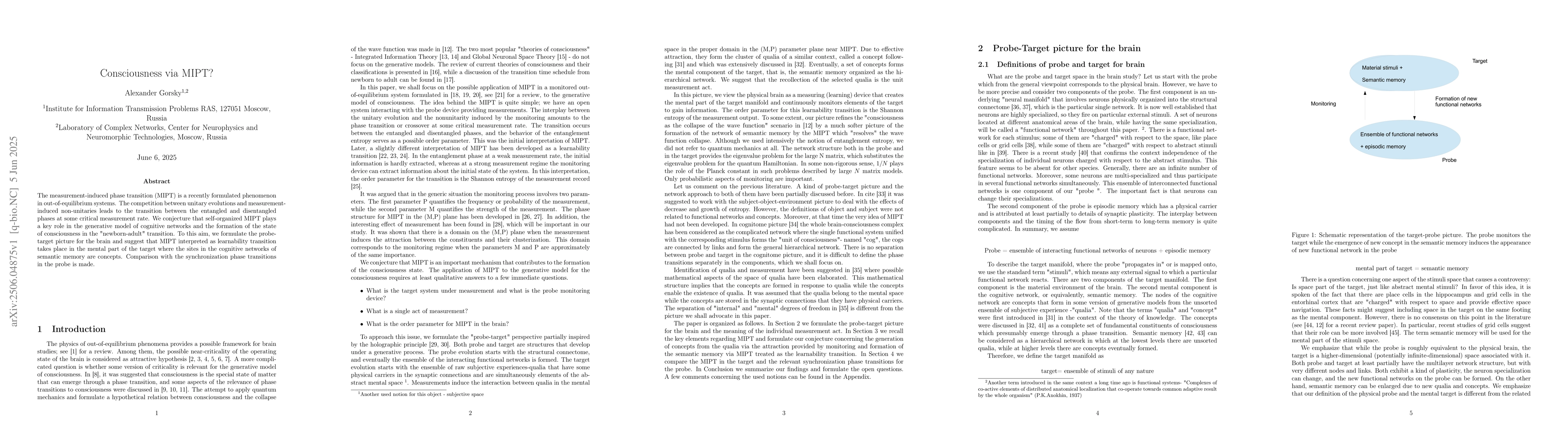 Thumbnail for Consciousness via MIPT?