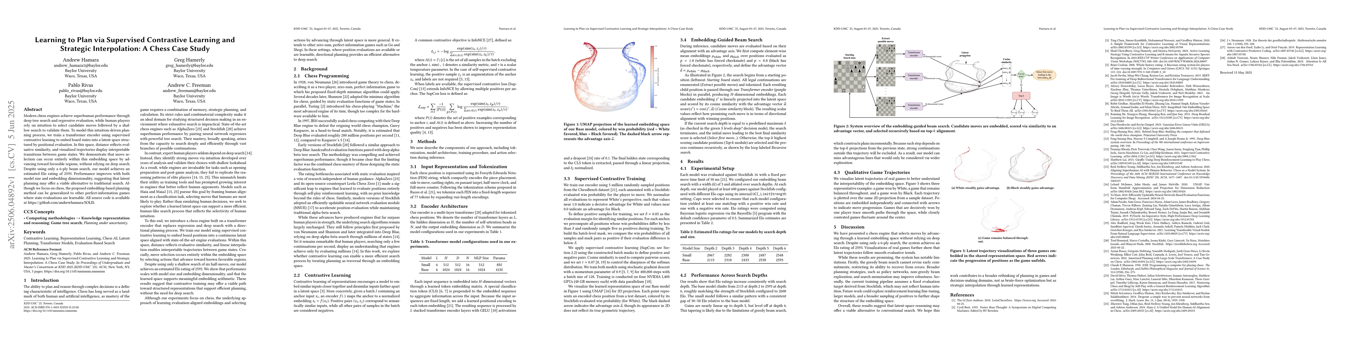 Thumbnail for Learning to Plan via Supervised Contrastive Learning and Strategic
  Interpolation: A Chess Case Study