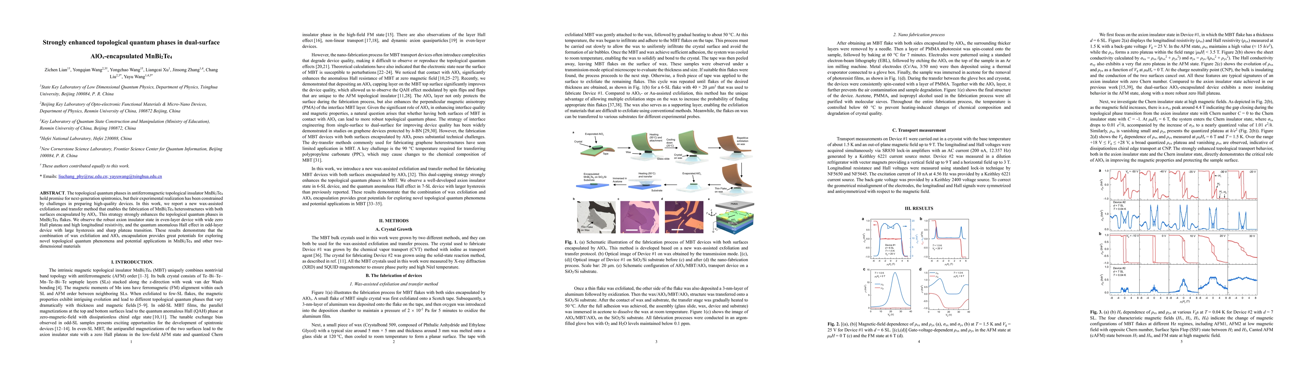 Thumbnail for Strongly enhanced topological quantum phases in dual-surface
  AlO$_x$-encapsulated MnBi$_2$Te$_4$