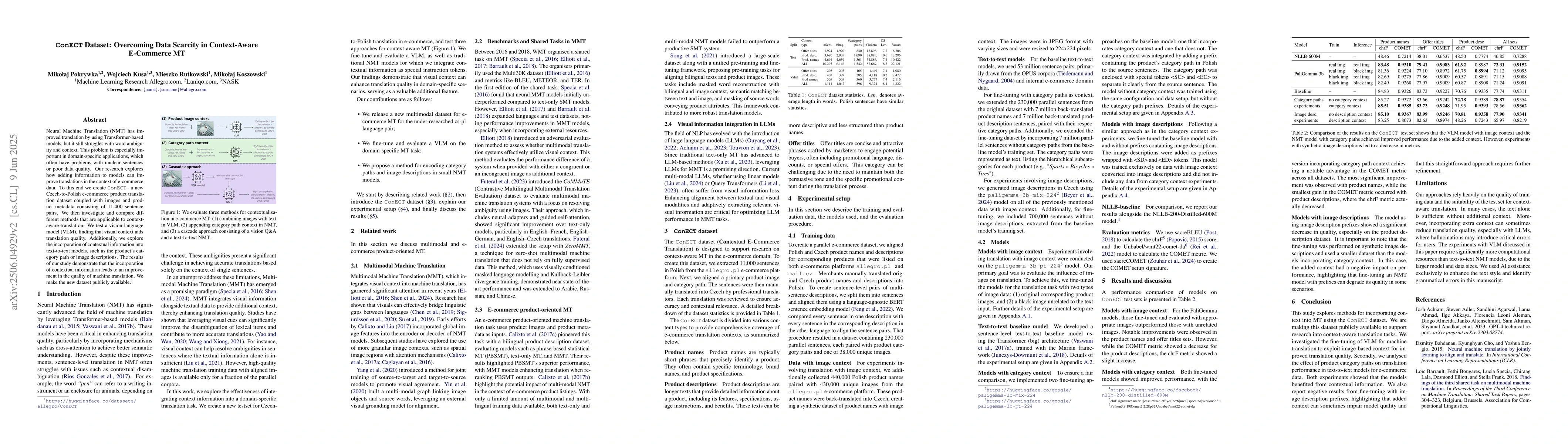 Thumbnail for ConECT Dataset: Overcoming Data Scarcity in Context-Aware E-Commerce MT