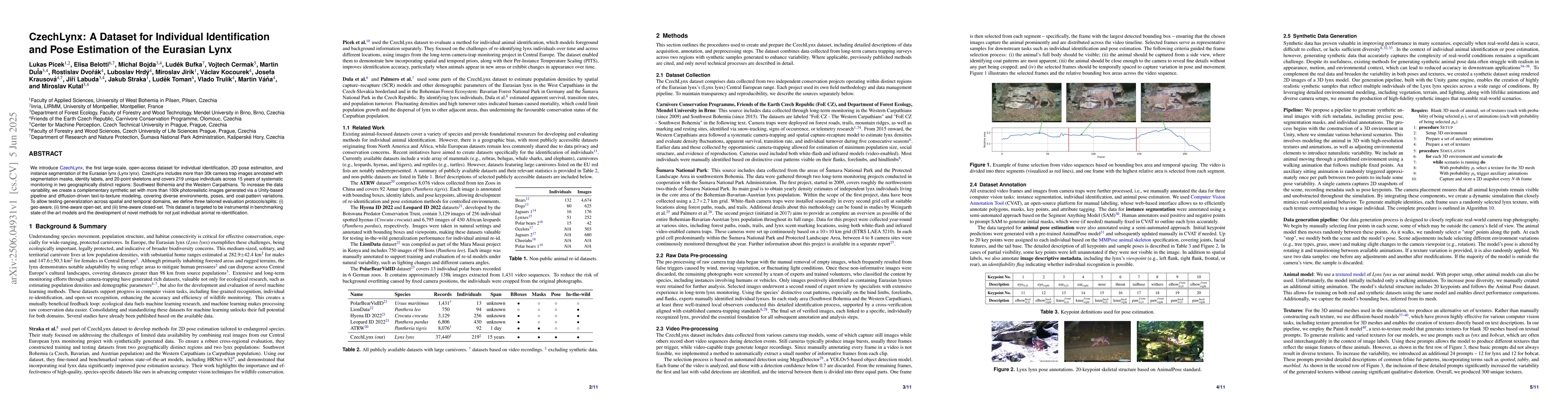 Thumbnail for CzechLynx: A Dataset for Individual Identification and Pose Estimation
  of the Eurasian Lynx