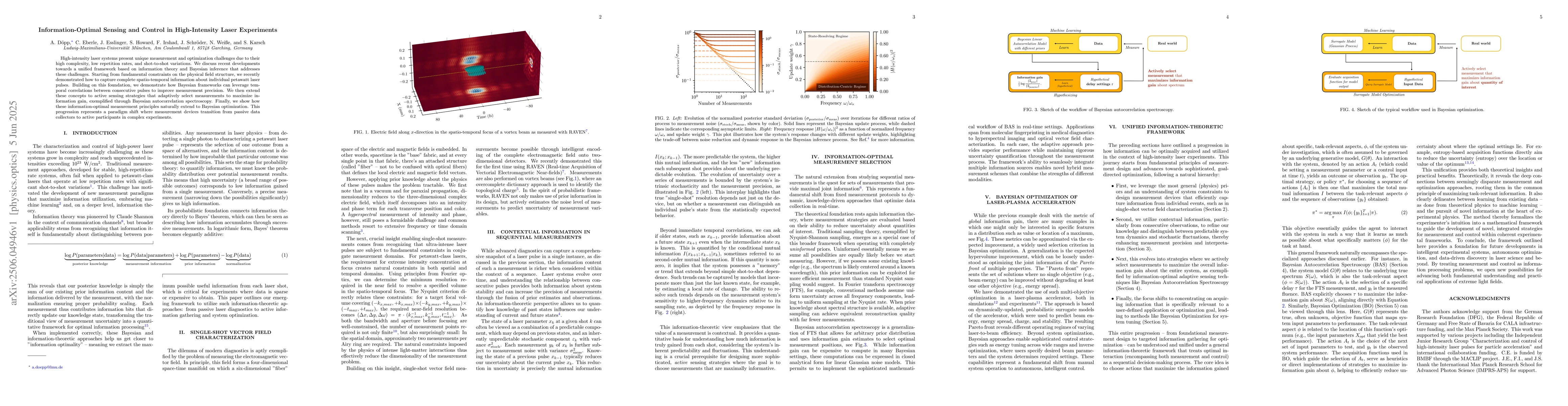 Thumbnail for Information-Optimal Sensing and Control in High-Intensity Laser
  Experiments
