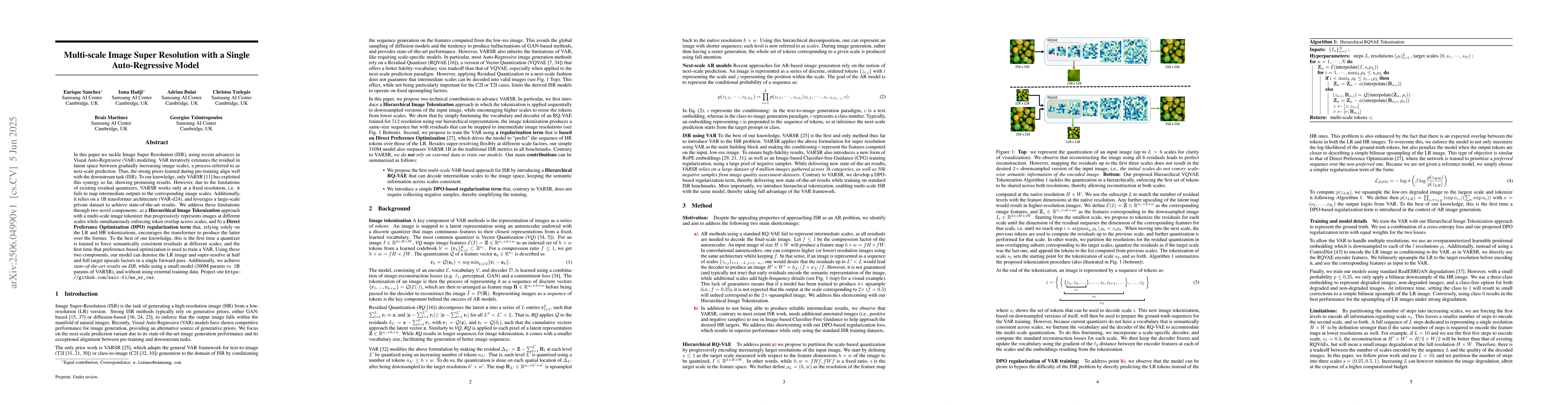 Thumbnail for Multi-scale Image Super Resolution with a Single Auto-Regressive Model