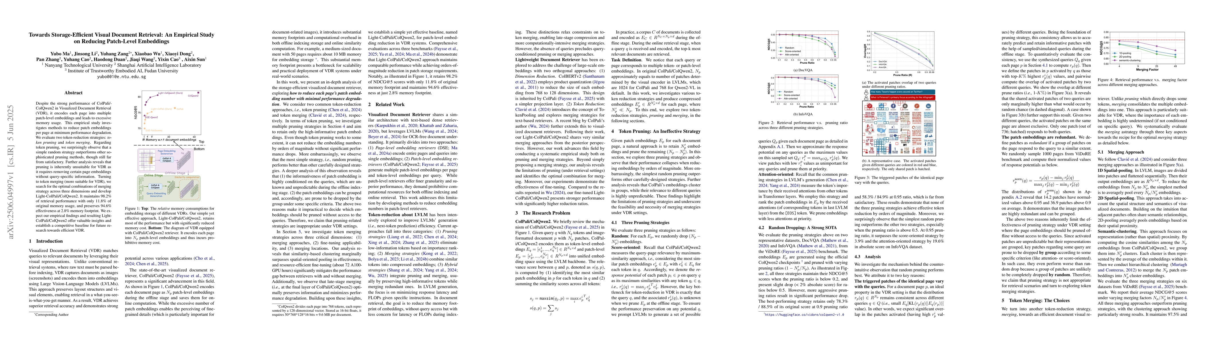 Thumbnail for Towards Storage-Efficient Visual Document Retrieval: An Empirical Study
  on Reducing Patch-Level Embeddings