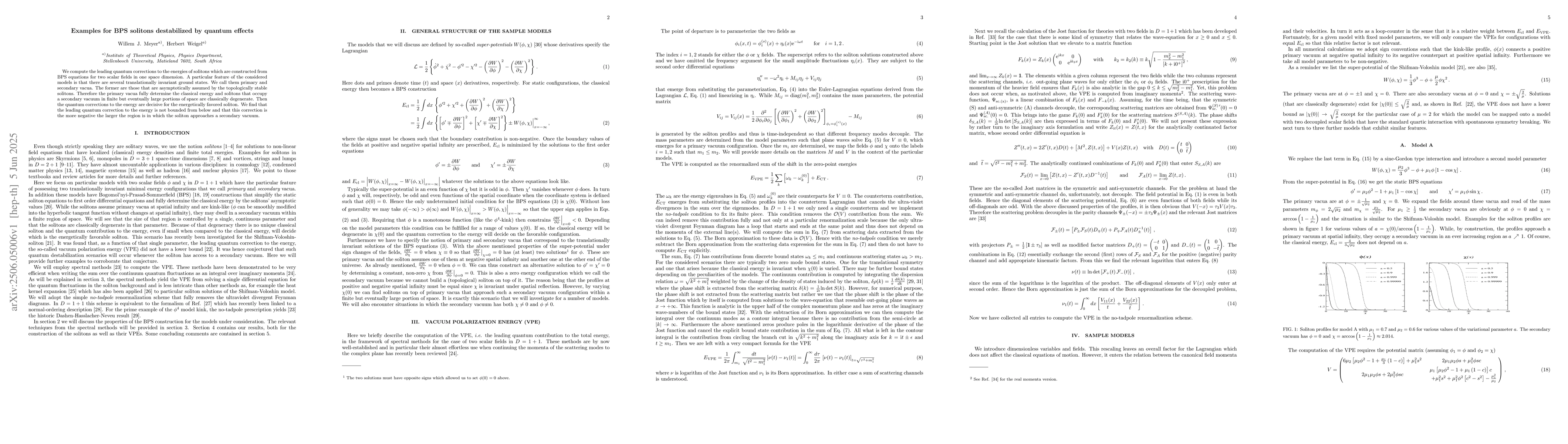 Thumbnail for Examples for BPS solitons destabilized by quantum effects