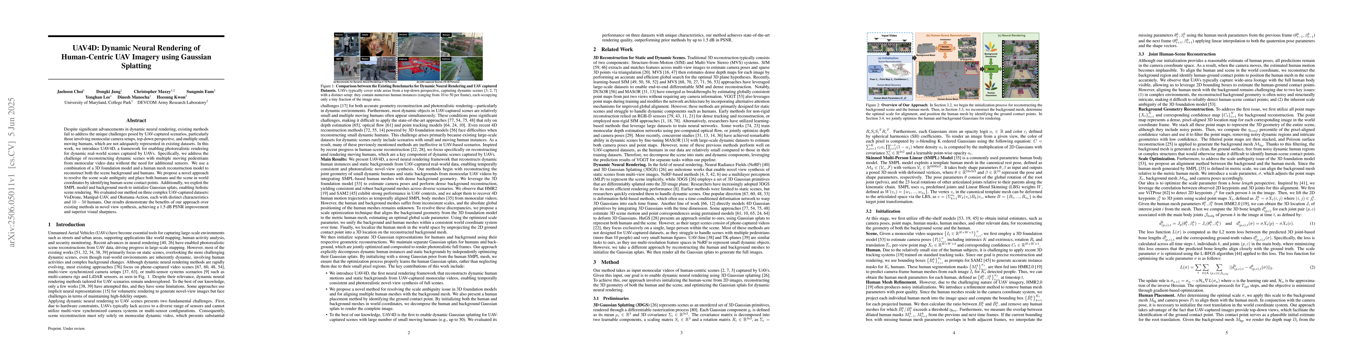 Thumbnail for UAV4D: Dynamic Neural Rendering of Human-Centric UAV Imagery using
  Gaussian Splatting