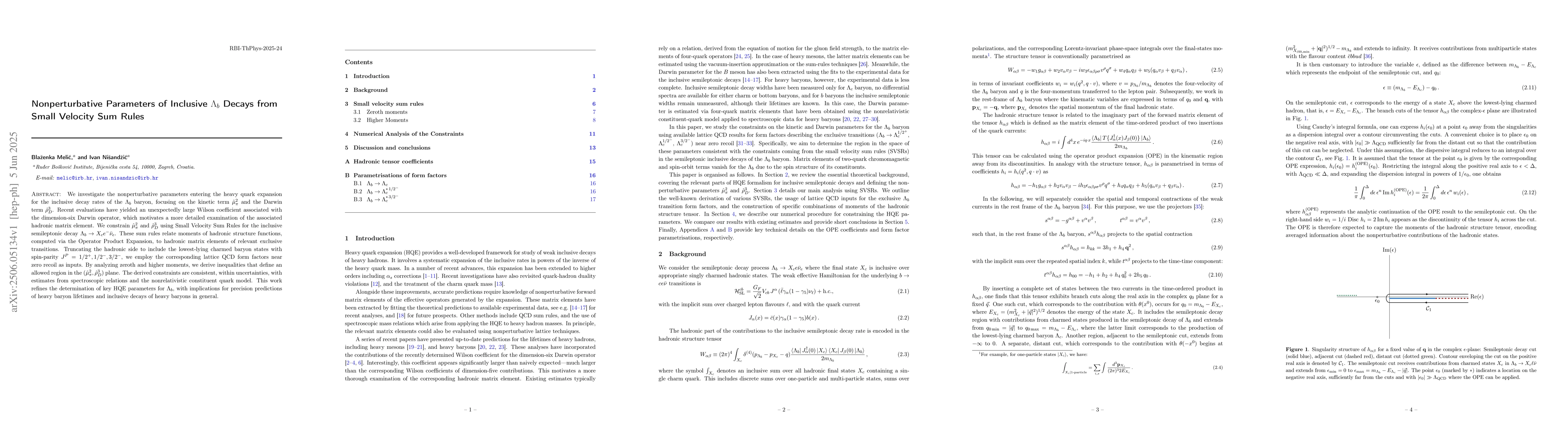 Thumbnail for Nonperturbative Parameters of Inclusive $Λ_b$ Decays from Small
  Velocity Sum Rules